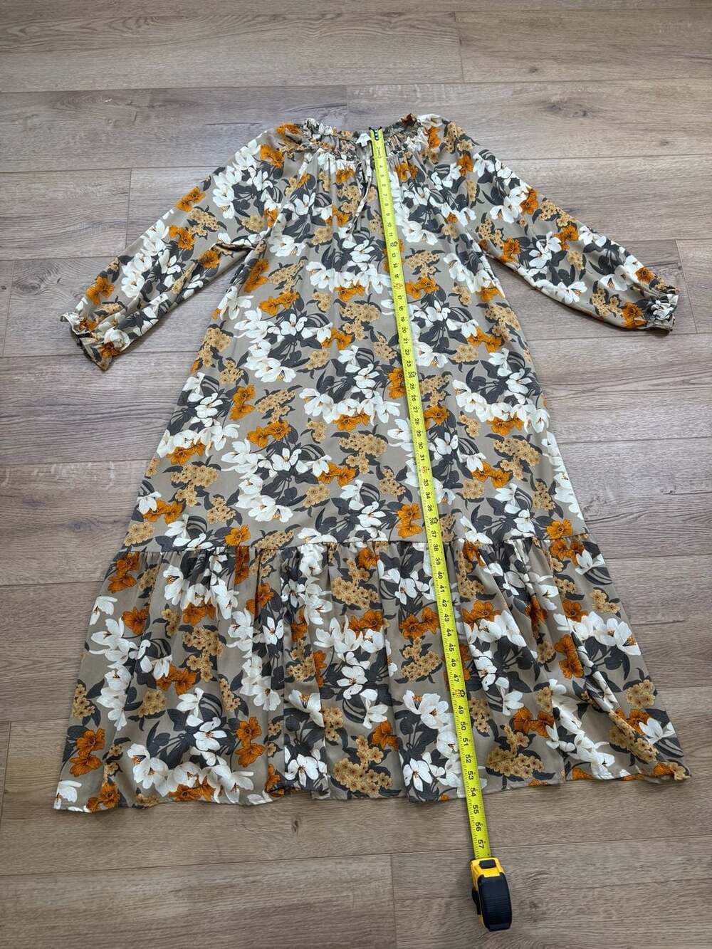 Hayden Los Angeles Floral Tiered Maxi Dress 1XL Long Sleeve Pockets Boho - Picture 4 of 12